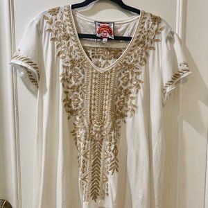 Johnny Was Embroidered Cotton Shirt- Like New